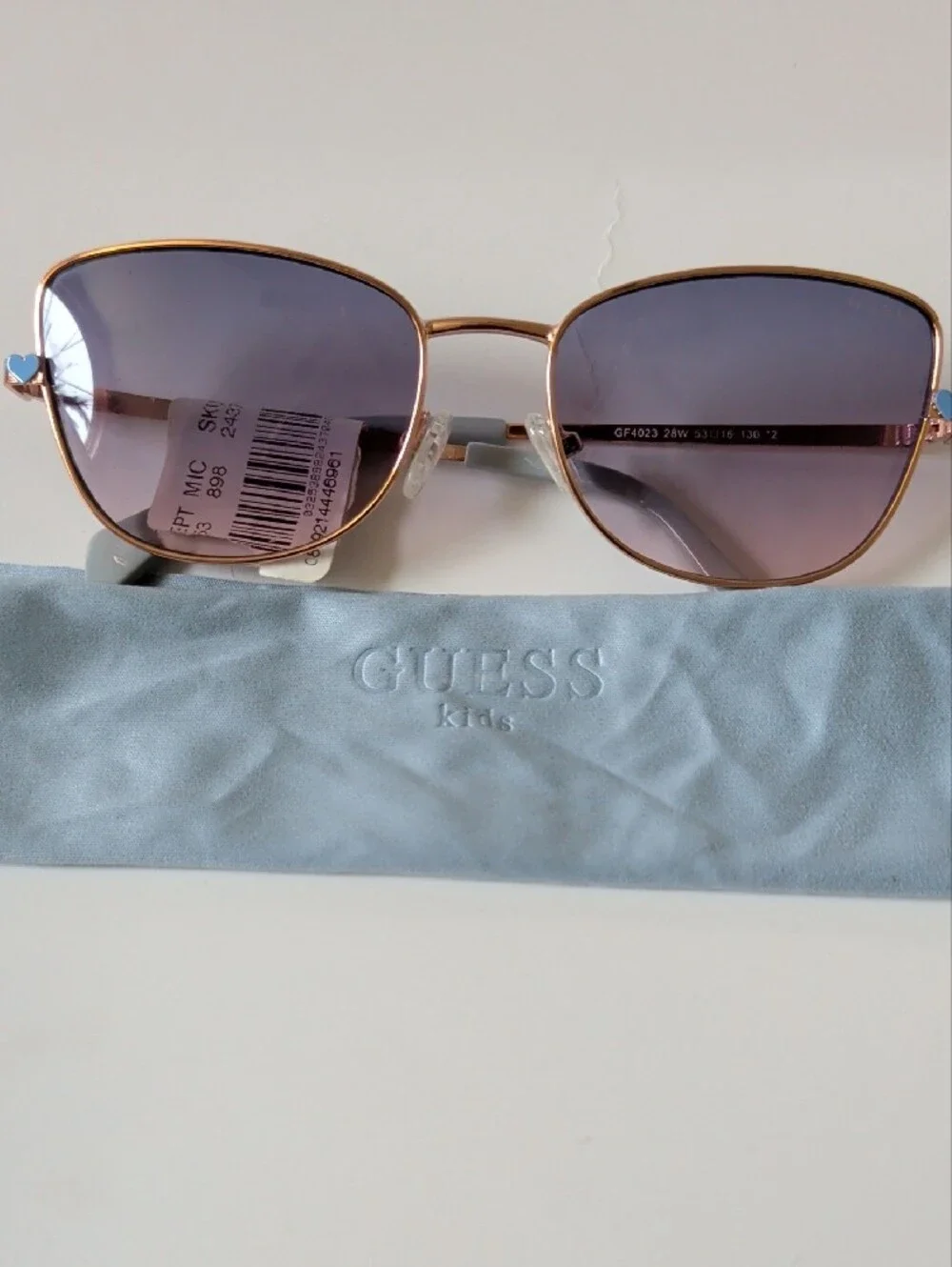 GUESS Kids Pink Gradient Lens Sunglasses with Gold Frame NWT